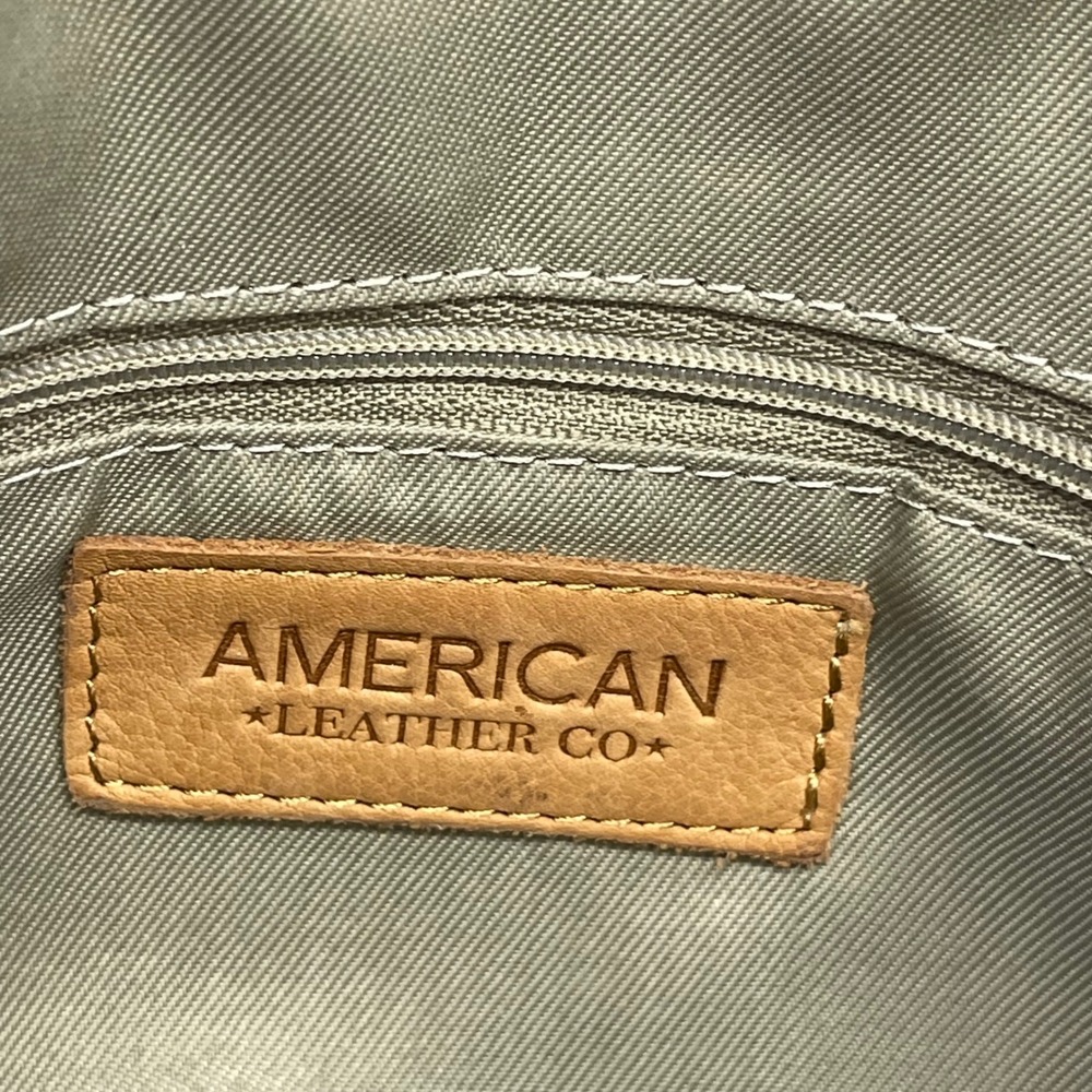 American Leather Co. warm tan leather shade Holton Crossbody Handbag Purse Bag - Picture 5 of 15